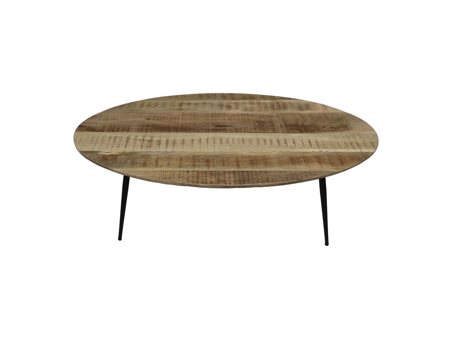 Table basse Bern ovale - 130x80x38 - Naturel/noir - Manguier/métal