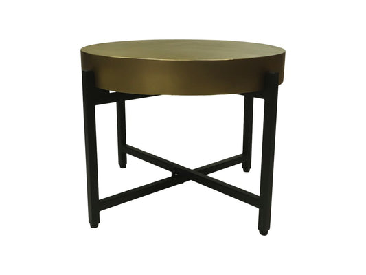 Table basse - ø50x40 - Or / noir - Métal