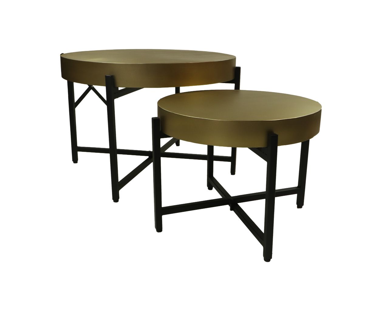 Table basse - ø50x40 - Or / noir - Métal