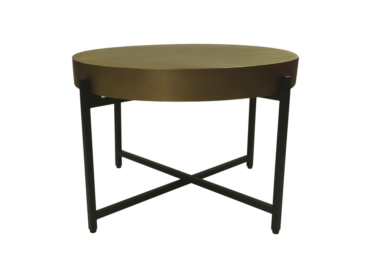 Table basse - ø70x50 - Or / noir - Métal