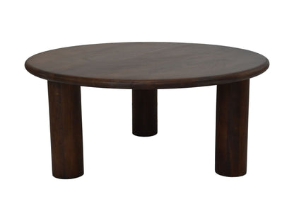 Table basse ronde / 80x80x35 - marron - Bois de manguier