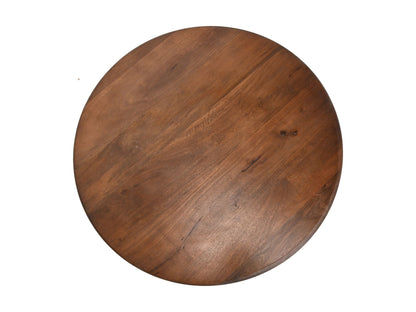 Table basse ronde / 80x80x35 - marron - Bois de manguier