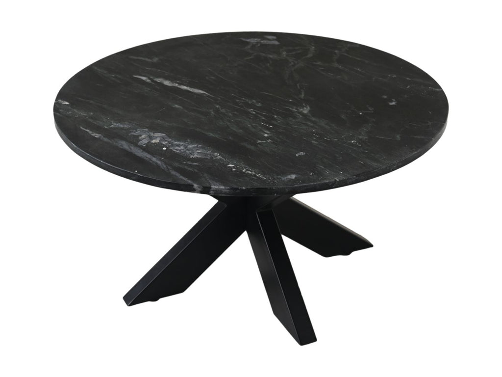 Table basse ronde en marbre - ø80x44 - Noir - Marbre/métal