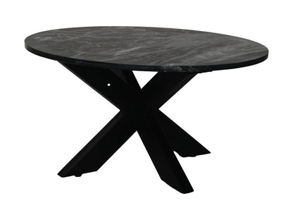 Table basse ronde en marbre - ø80x44 - Noir - Marbre/métal